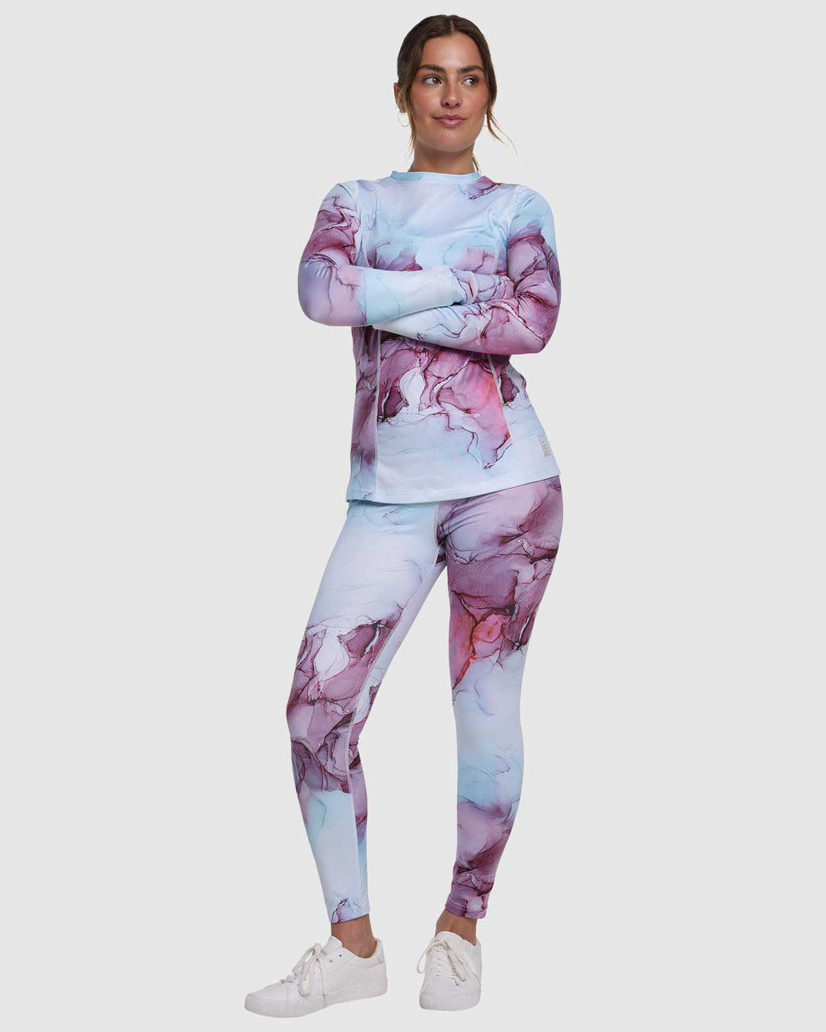 RECYCLED LIVING BEST LIFE CREW BASE LAYER SET ROSE WATER